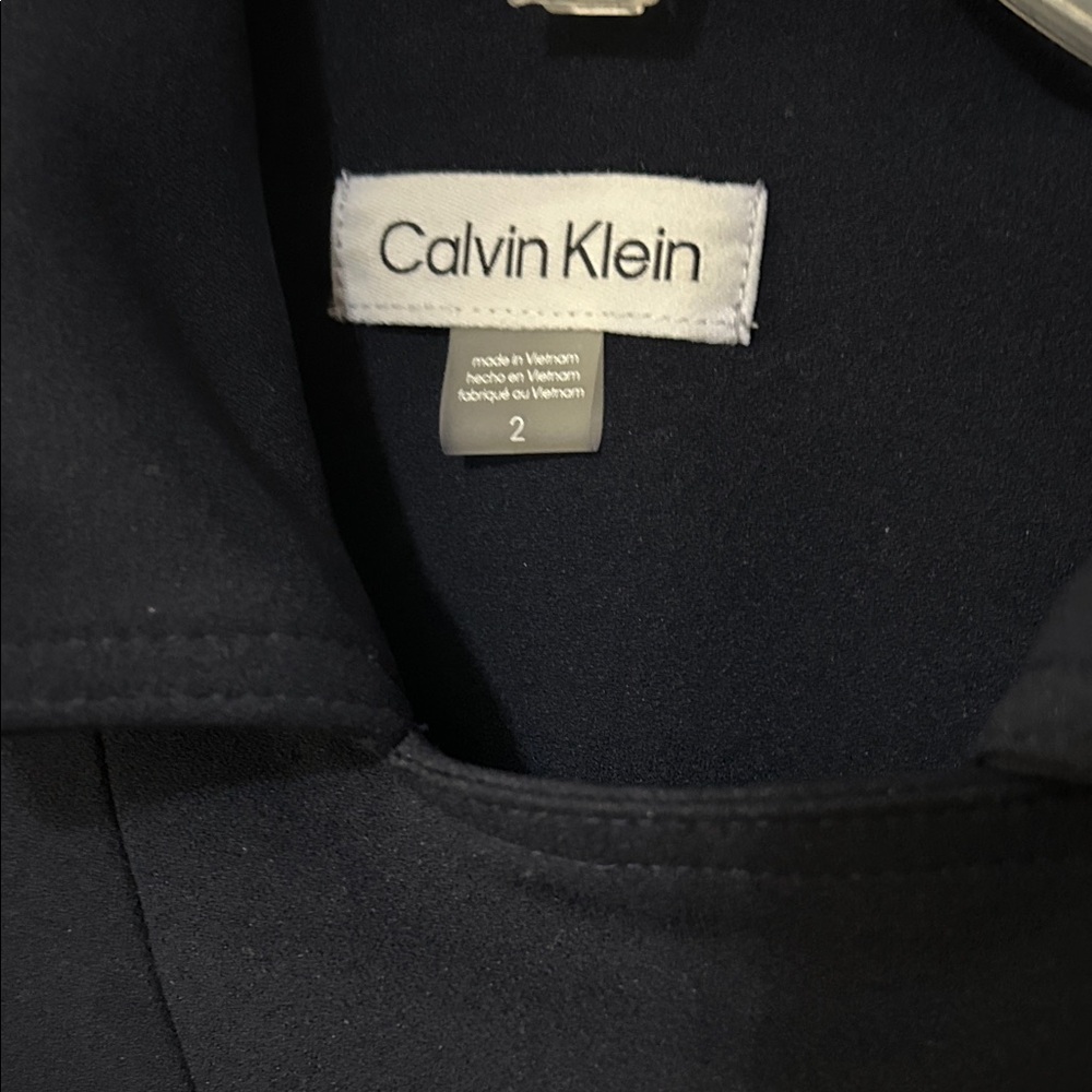 Calvin Klein Navy Dress with Gold Accents - Picture 2 of 5
